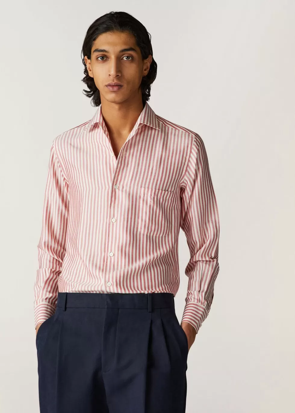 Shirts*Loro Piana Andre Shirt Raspberry Stripes