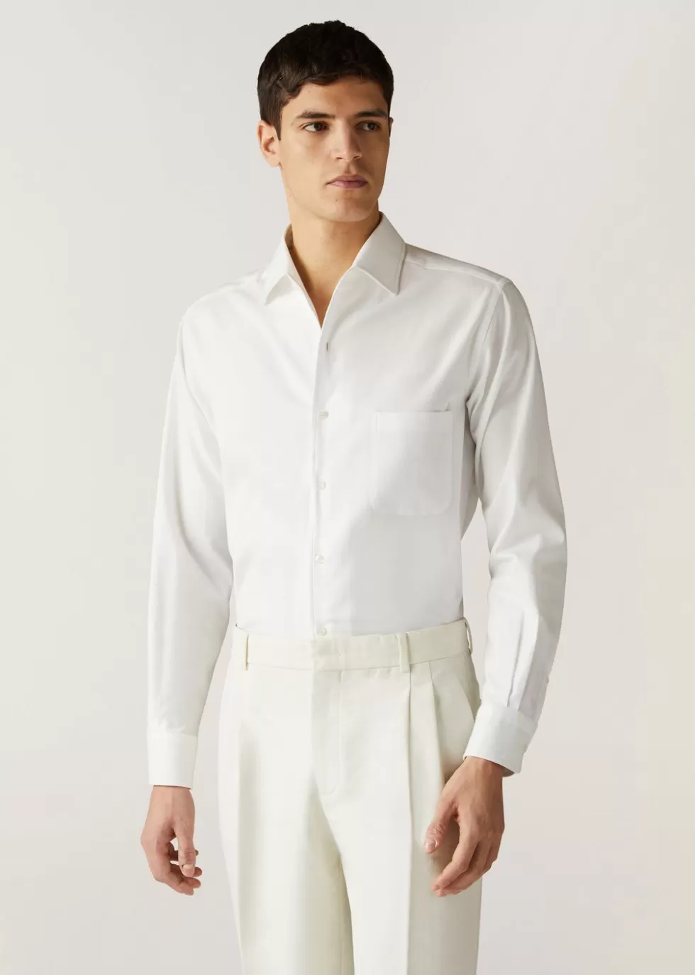 Shirts*Loro Piana Andre Shirt Optical White