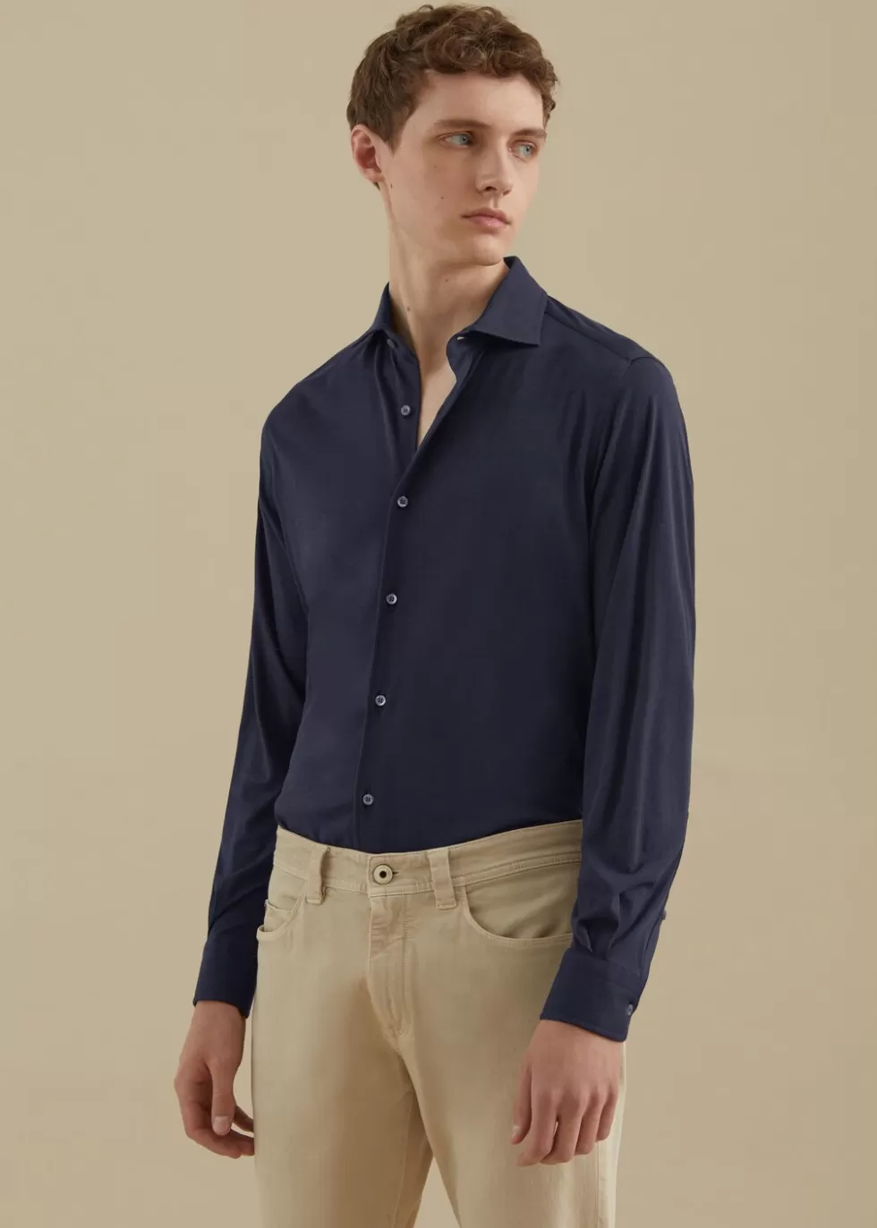 Shirts*Loro Piana Andrew Shirt Navy Blue