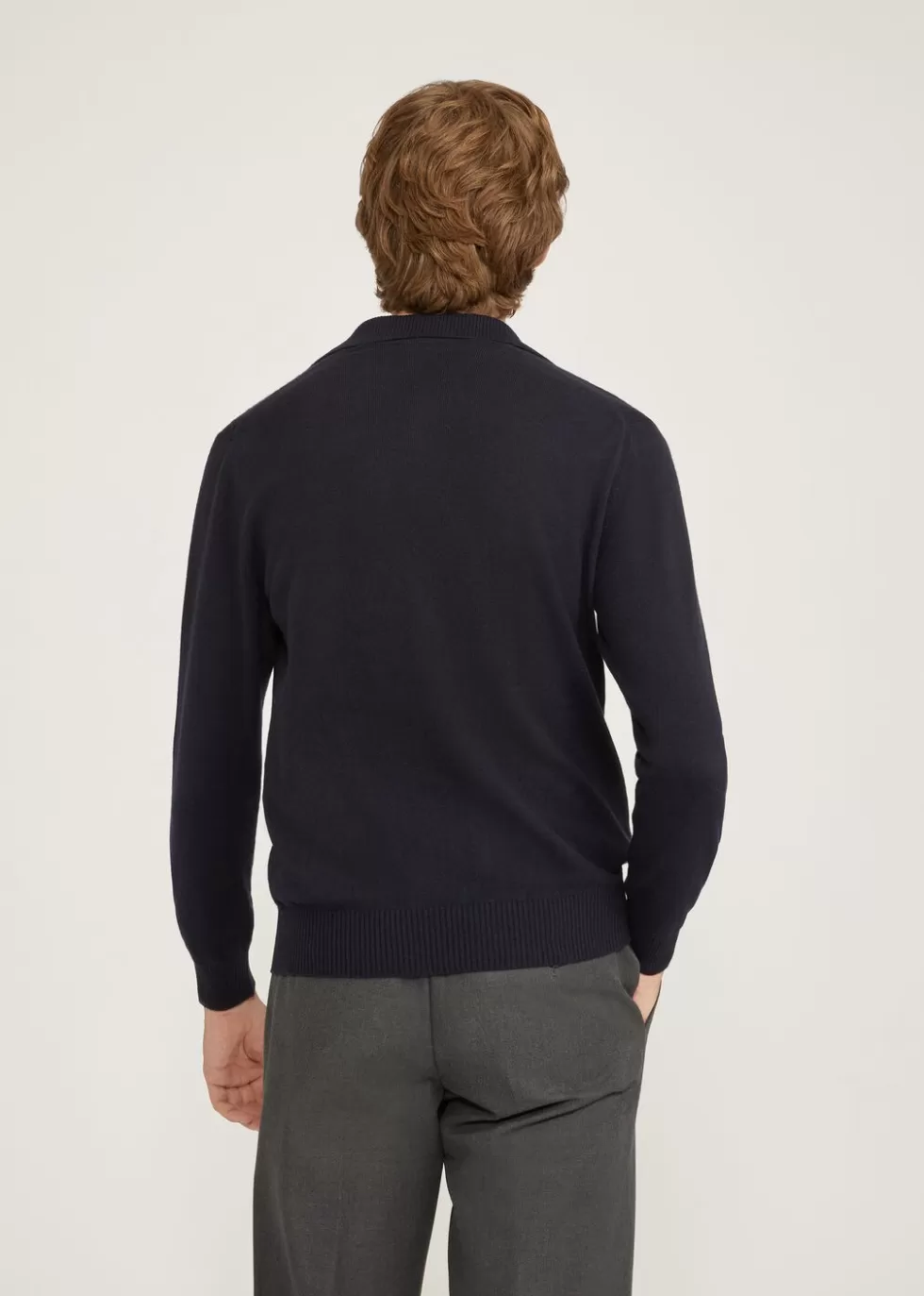 Knitwear*Loro Piana Aspen Polo Shirt Navy Blue