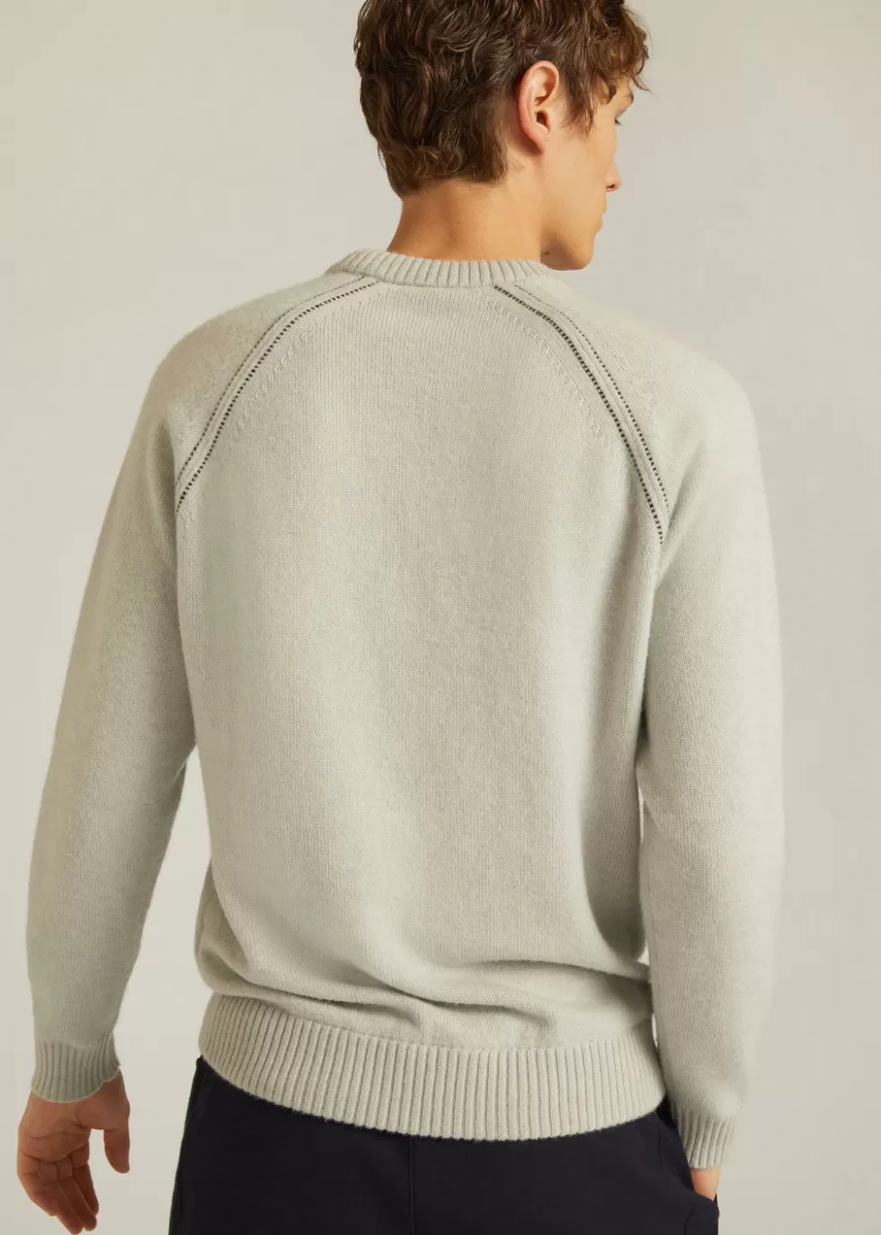 Knitwear*Loro Piana Asti Crew Neck Ghiaccio Mel