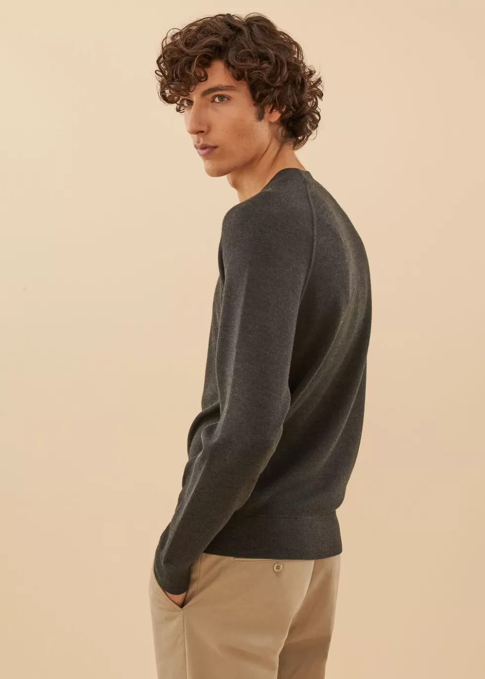 Knitwear*Loro Piana Balfour Crew Neck Anthracite Gray