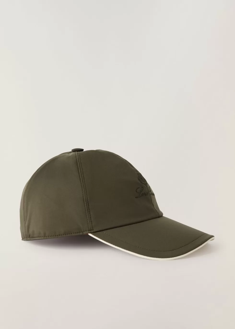 Hats*Loro Piana Baseball Cap Dark Military Green/Ivory