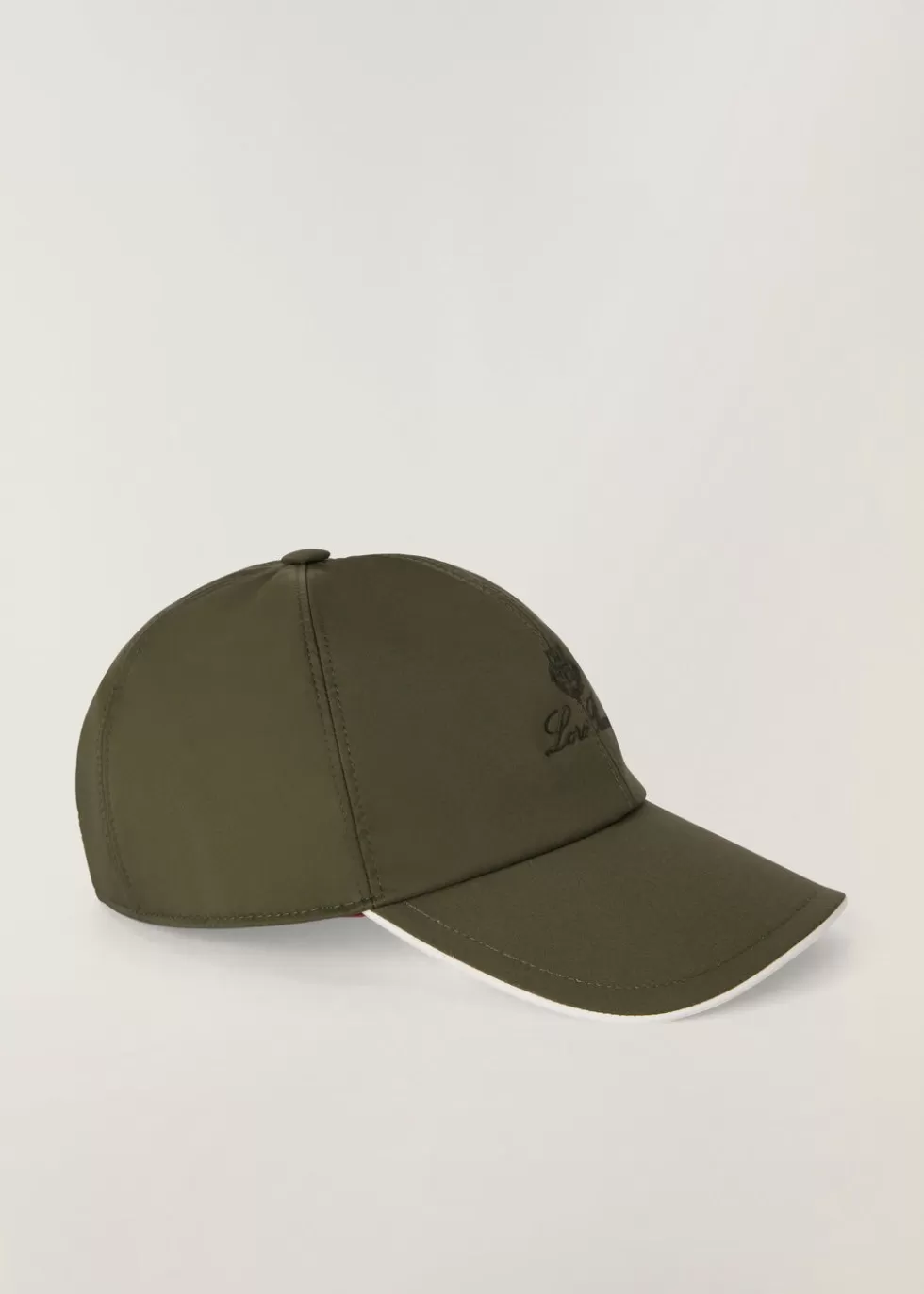 Hats*Loro Piana Baseball Cap Dark Lichen Green/White