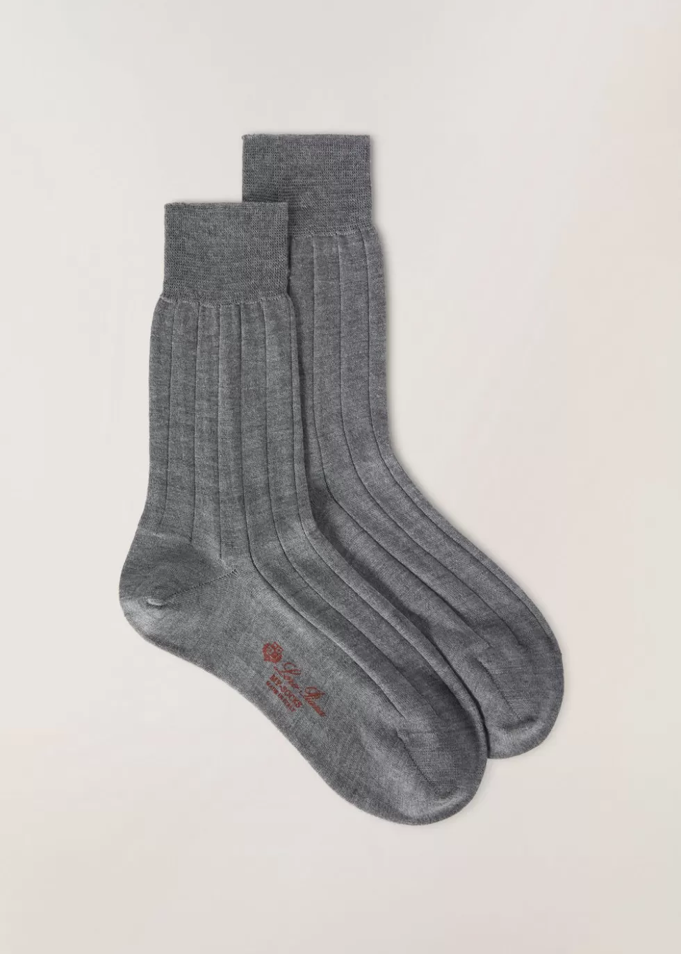 Socks & Tights*Loro Piana Bobby Socks Med Grey Mel