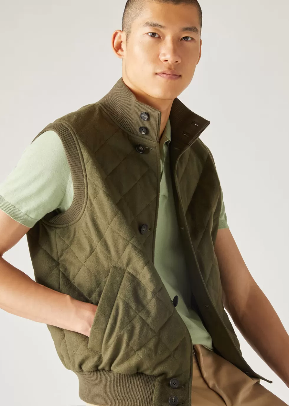 Vests*Loro Piana Carry Gilet Tea Leaf