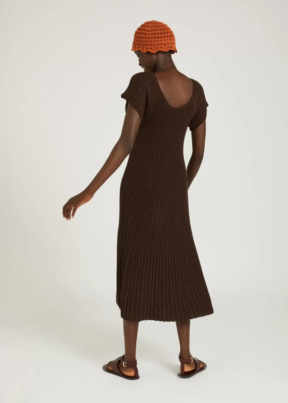 Dresses*Loro Piana Castellana Dress Charcoal Brown