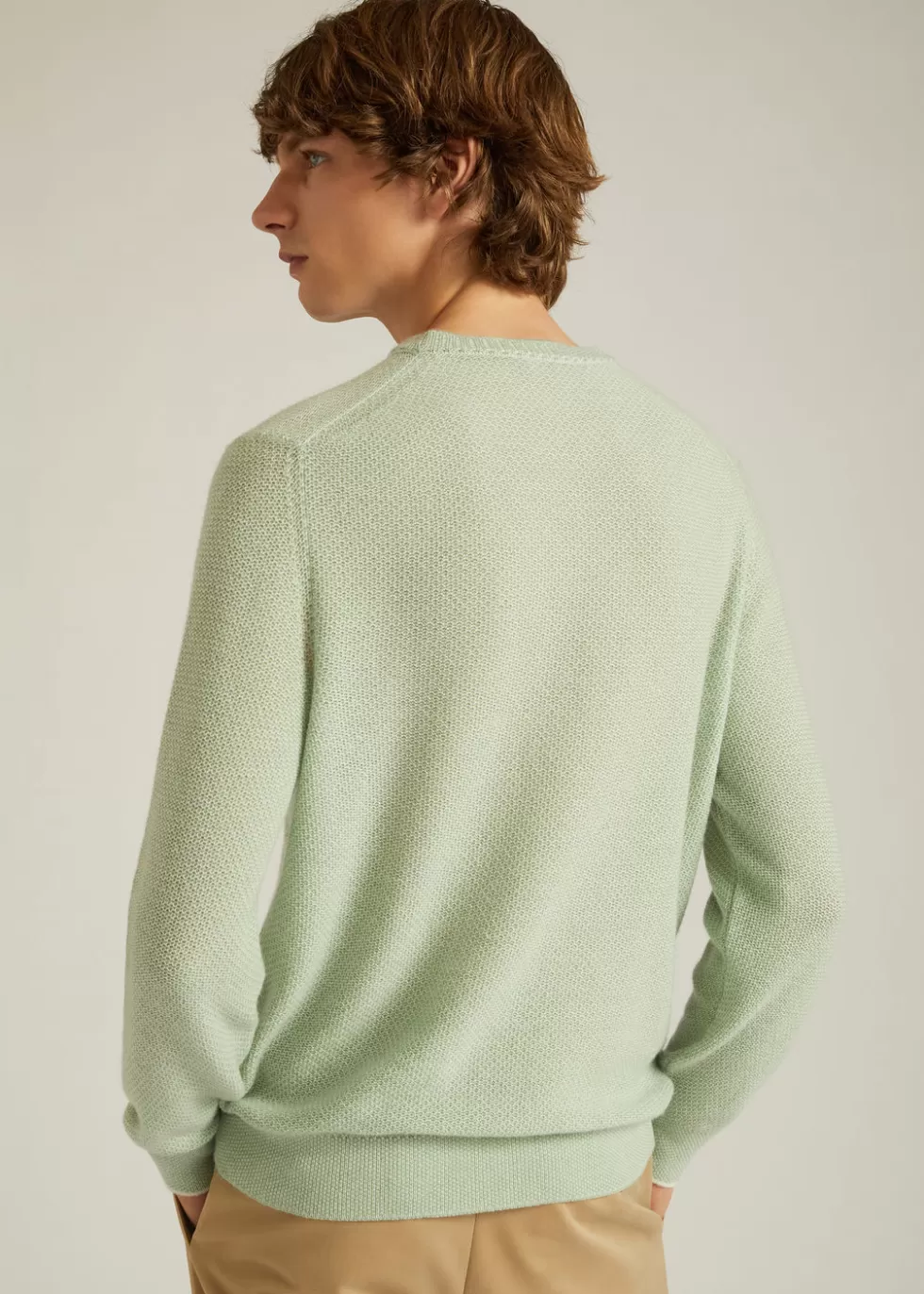 Knitwear*Loro Piana City Pull Crew Neck Arsenic Green Mel