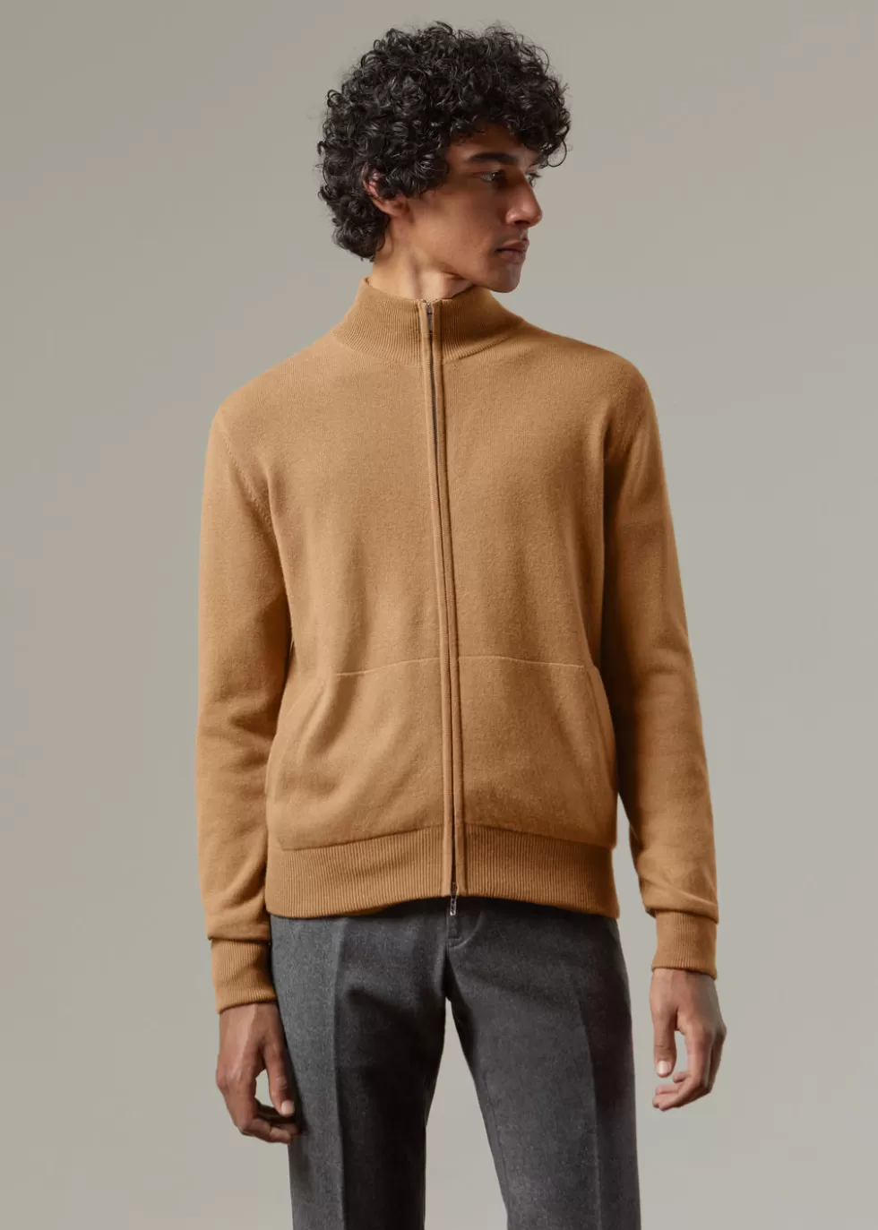 Knitwear*Loro Piana Classic Bomber Vicuna/Natural