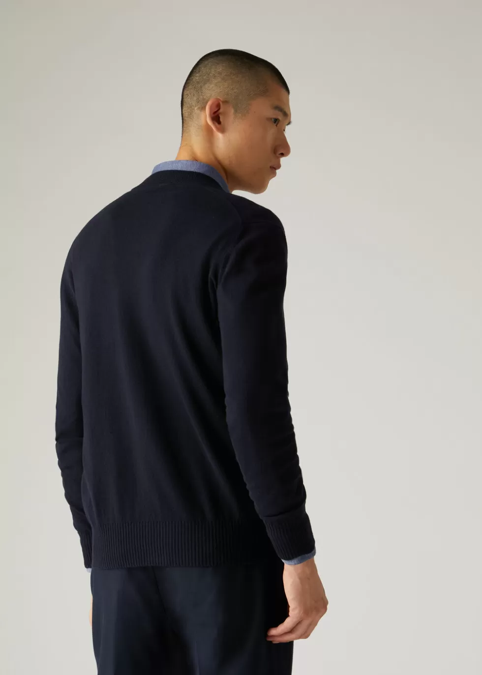 Knitwear*Loro Piana Classic Cardigan Navy Blue