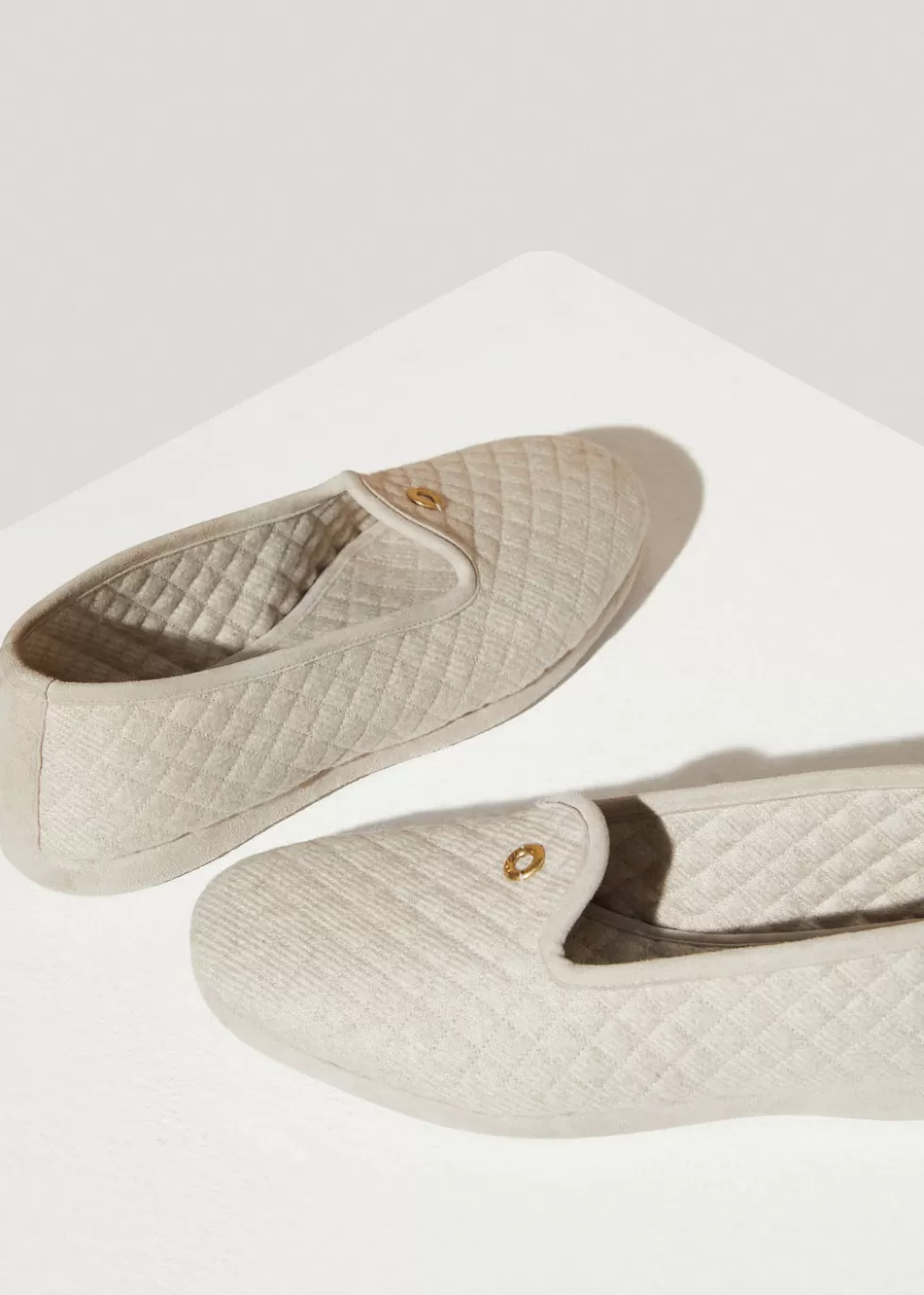 For Her*Loro Piana Classic Slippers Natural Melange