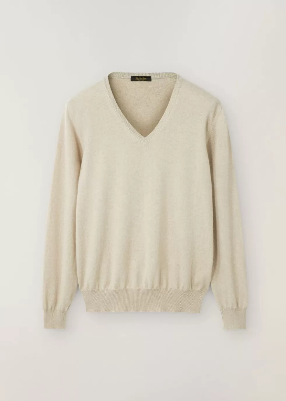 Knitwear*Loro Piana Classic V Neck Natural Melange