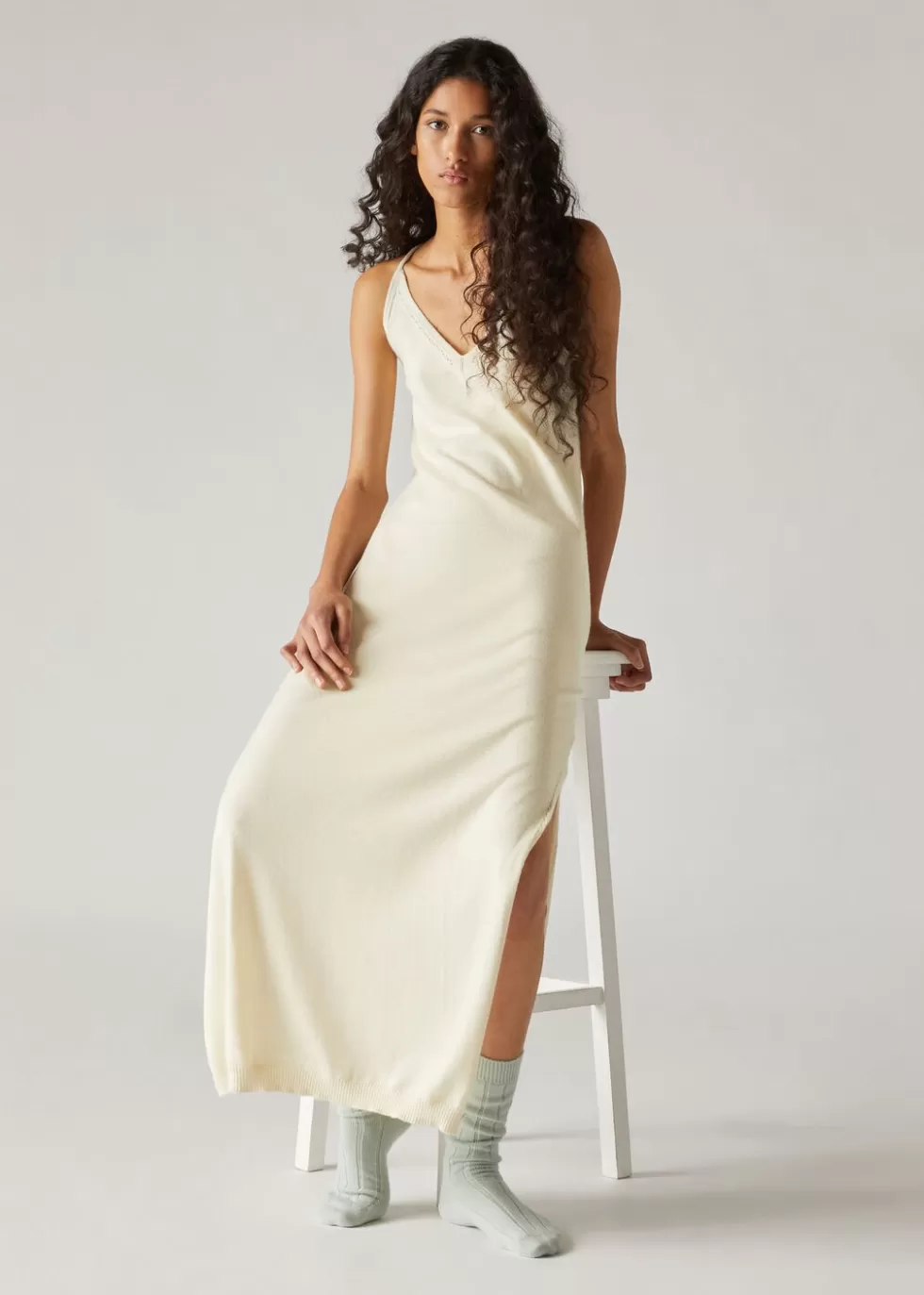 Dresses*Loro Piana Cocooning Ajour Dress White Snow