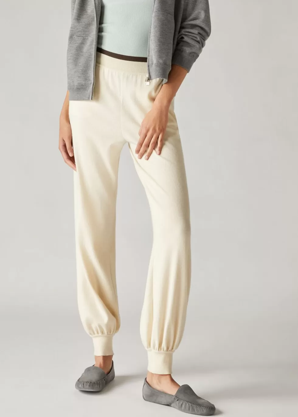 Trousers & Shorts*Loro Piana Cocooning Ajour Pants White Snow