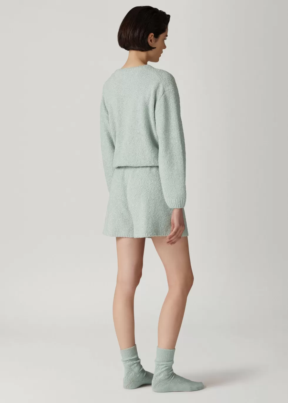 Knitwear*Loro Piana Cocooning Romper Jade Gray