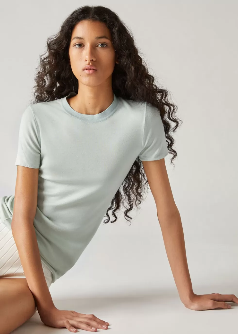 Top And T-Shirts*Loro Piana Cocooning T-Shirt Jade Gray