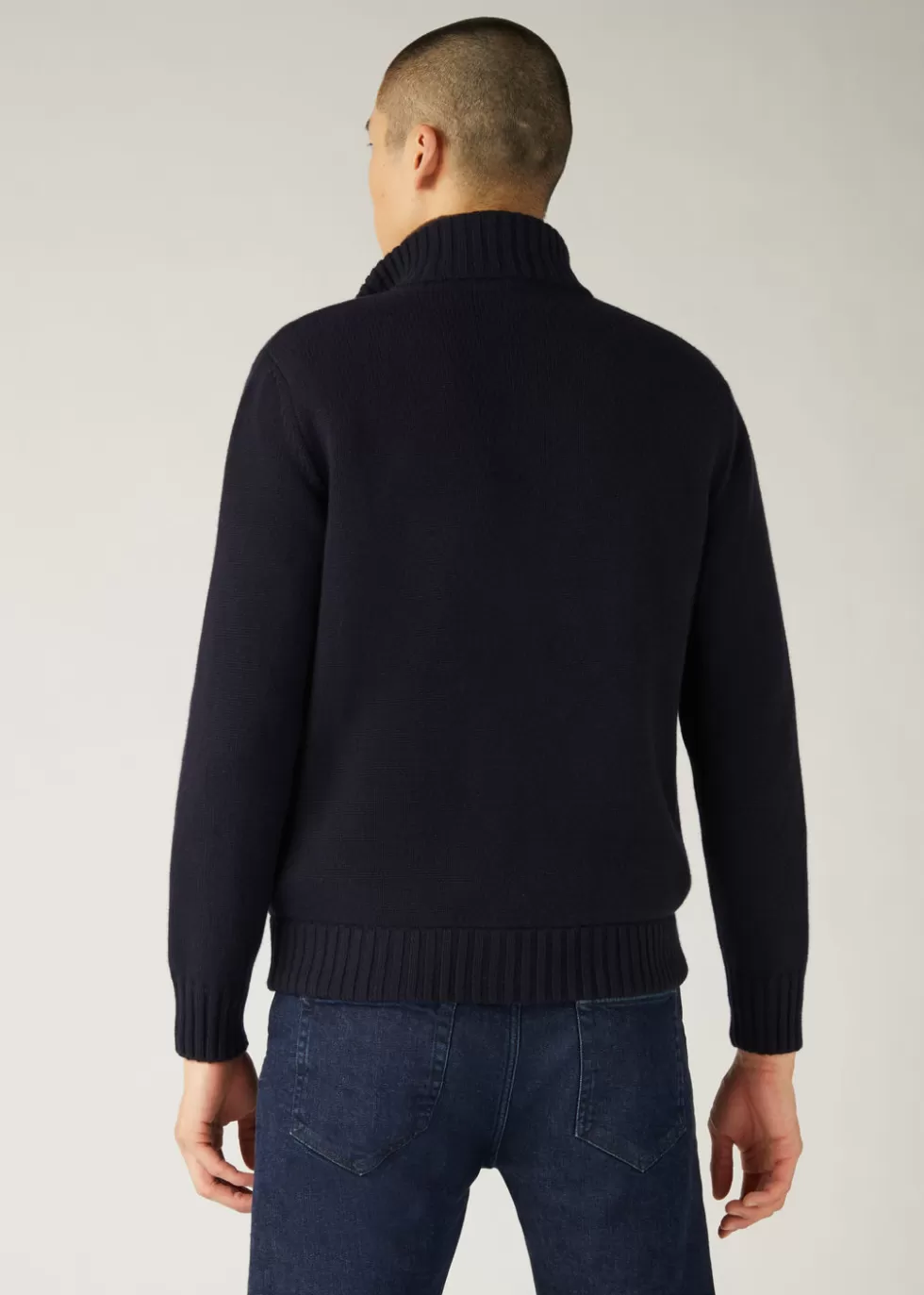 Knitwear*Loro Piana Colman Bomber Jacket Navy Blue