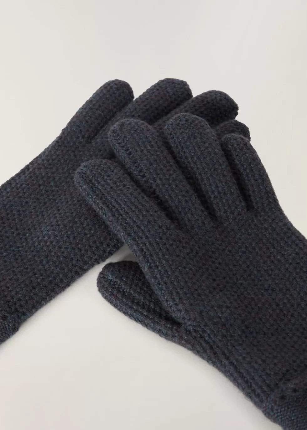 Gloves*Loro Piana Crochet Glove Ocean Depths Melange