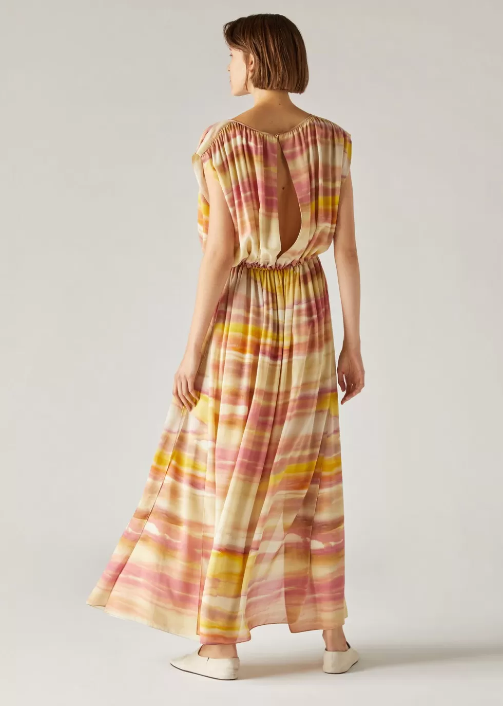 Dresses*Loro Piana Edwina Dress Pineapple Sorbetto+Grapefruit Jelly