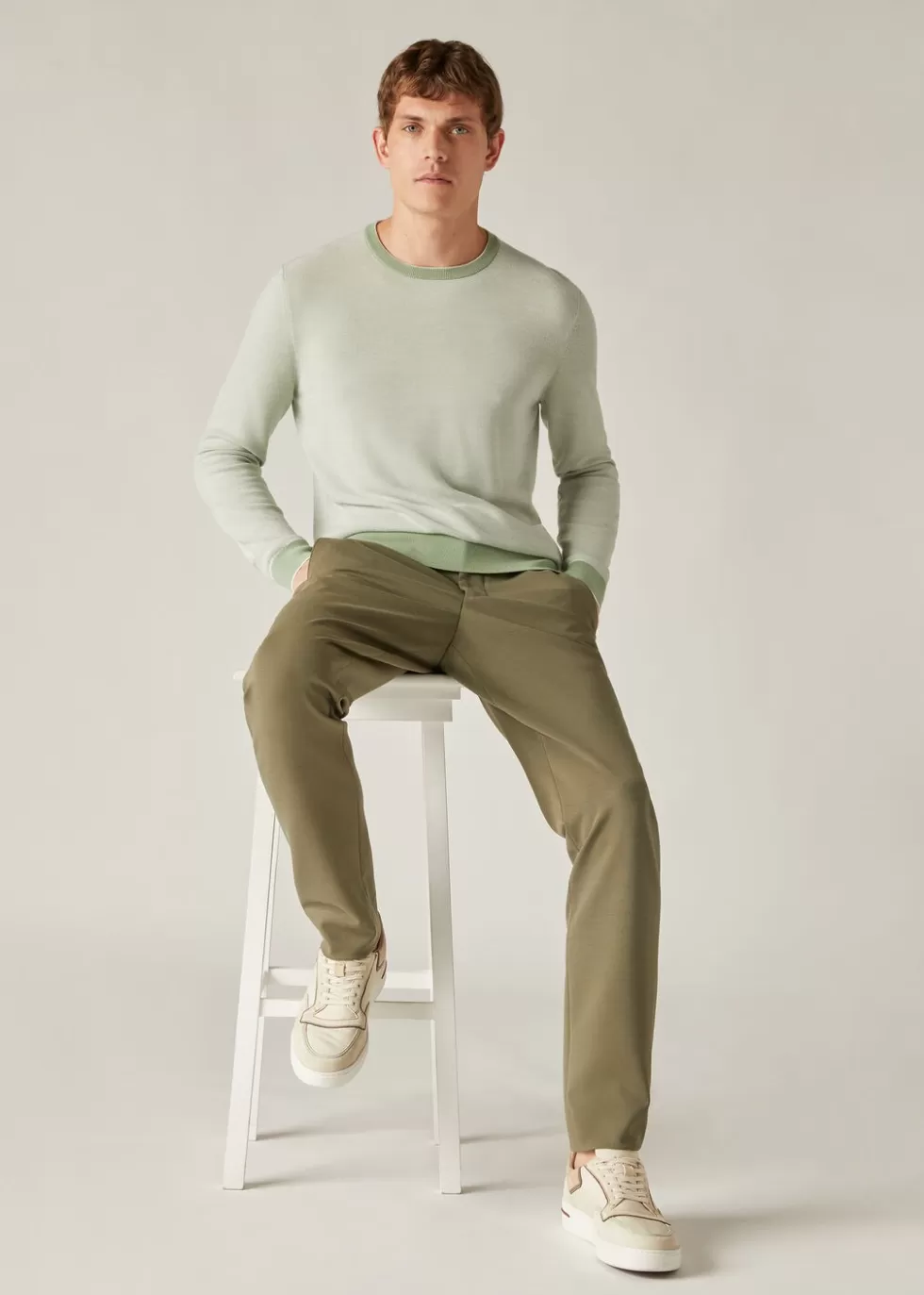 Knitwear*Loro Piana Falkville Crewneck Galway Green