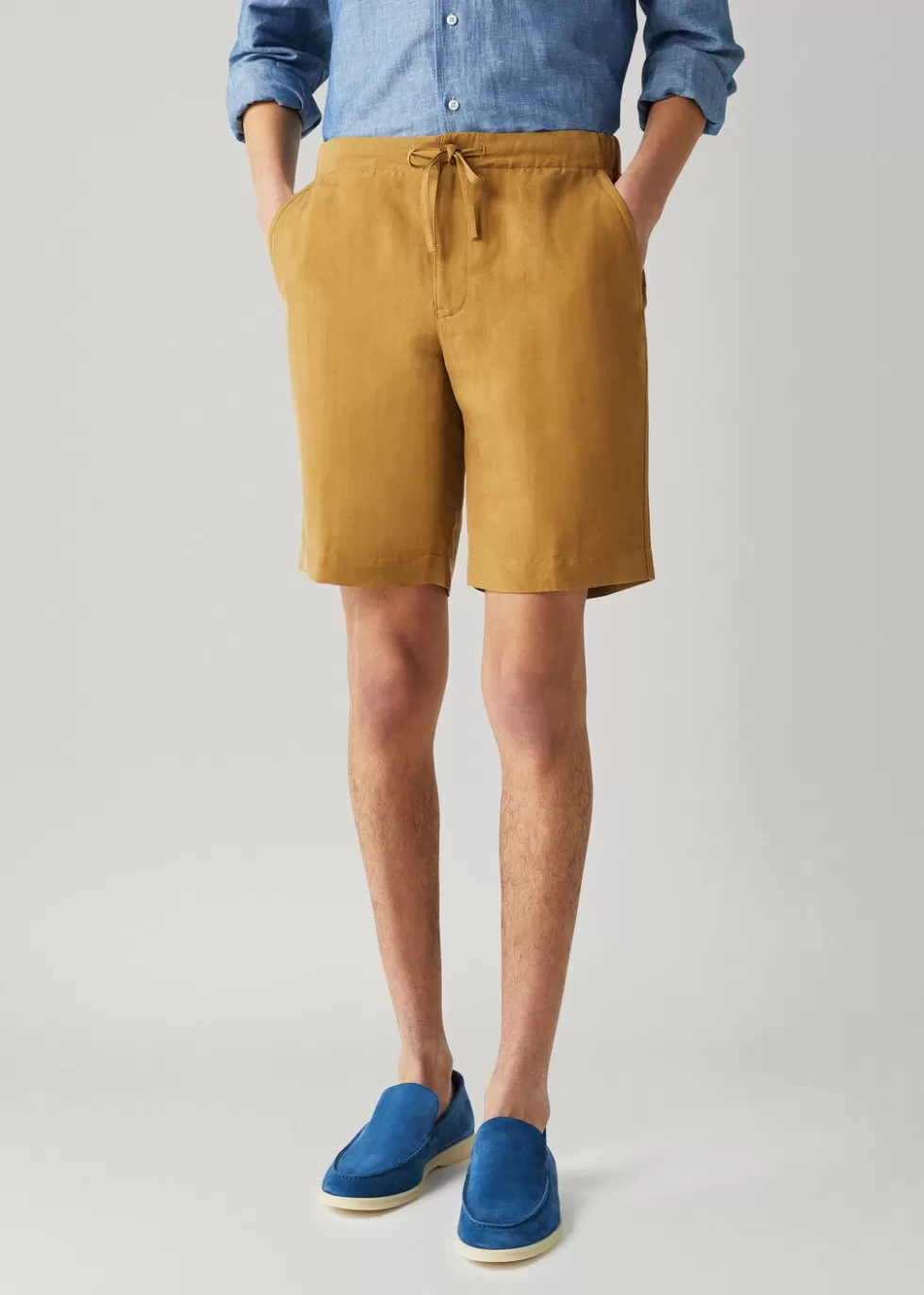 Trousers & Bermudas*Loro Piana Flat Drawstring Bermuda Shorts Camel