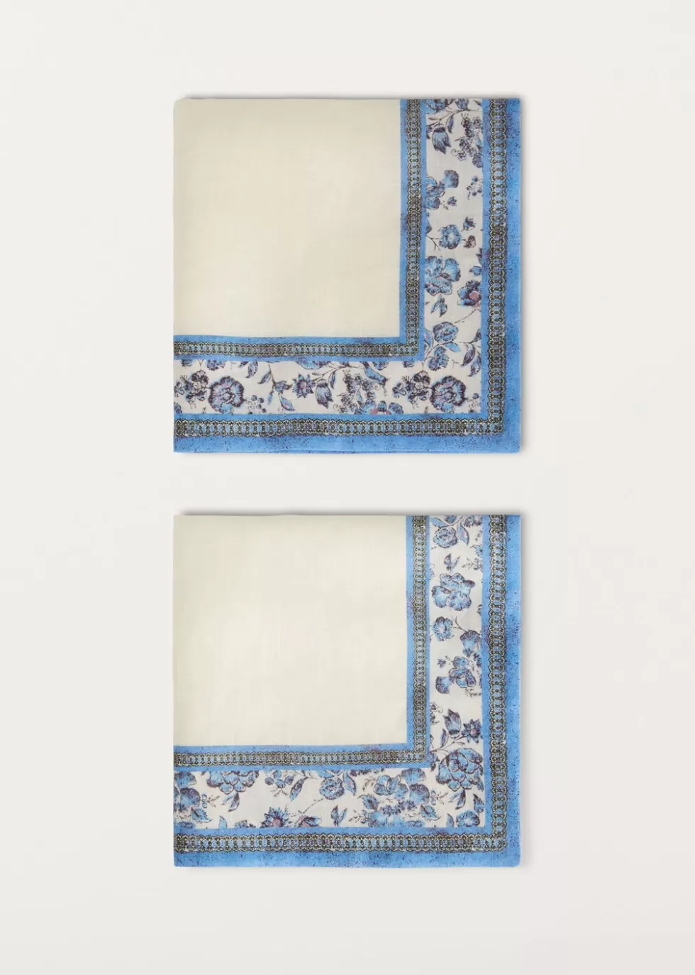 Tableware*Loro Piana Flower Ceremony Napkins (Set Of Two) Blue