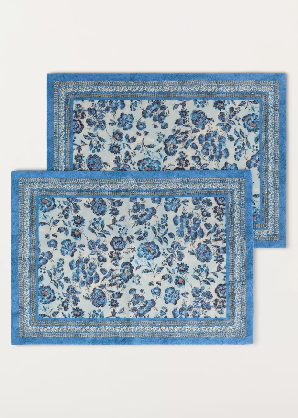 Tableware*Loro Piana Flower Ceremony Placemats (Set Of Two) Blue