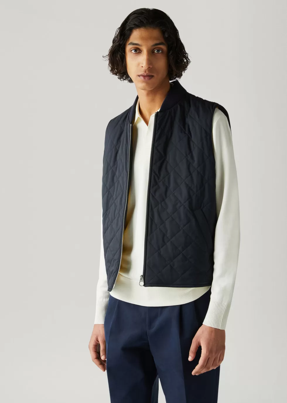 Vests*Loro Piana Horsey Vest Navy Blue