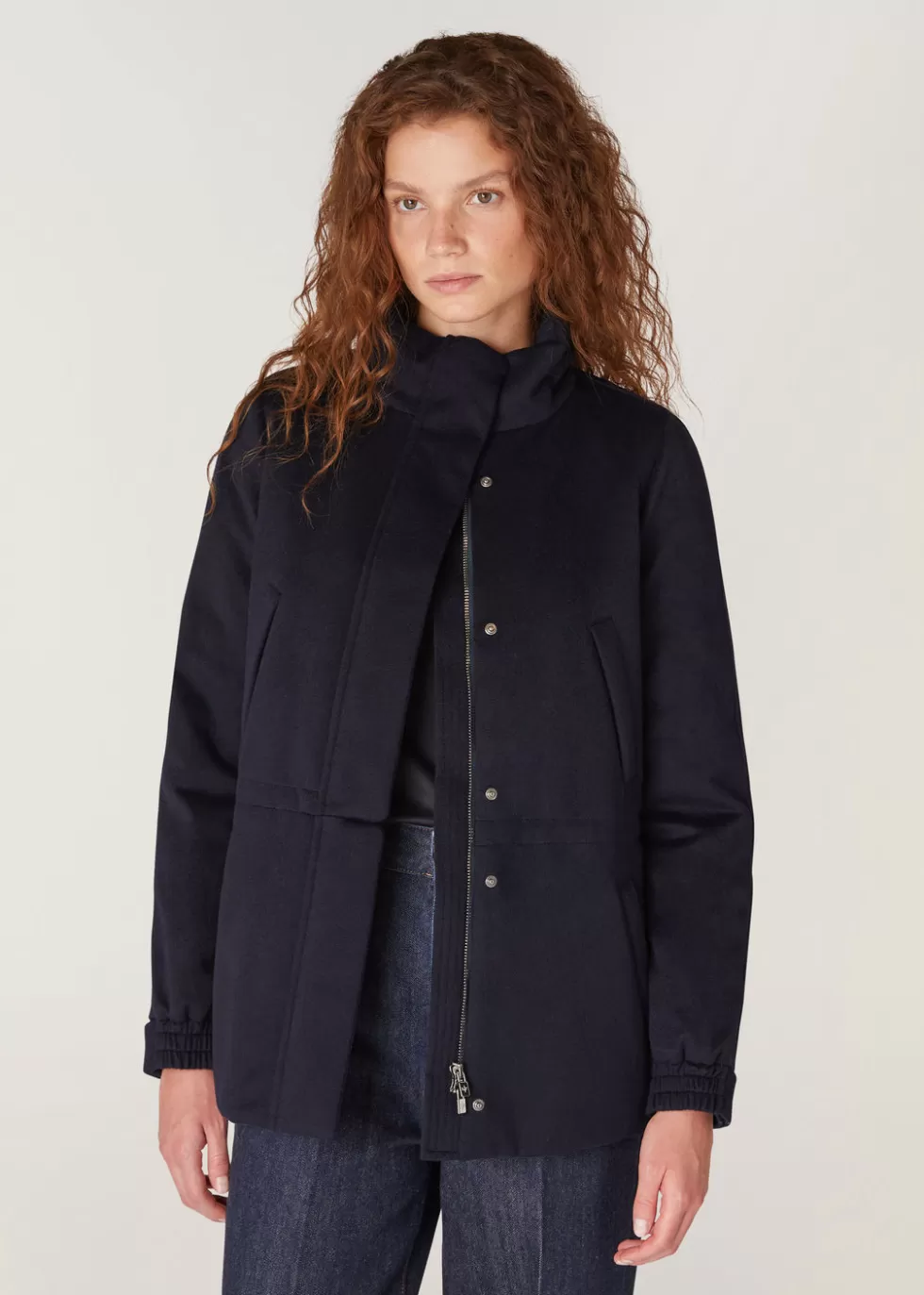 Puffers*Loro Piana Icery Short Jacket Navy Blue