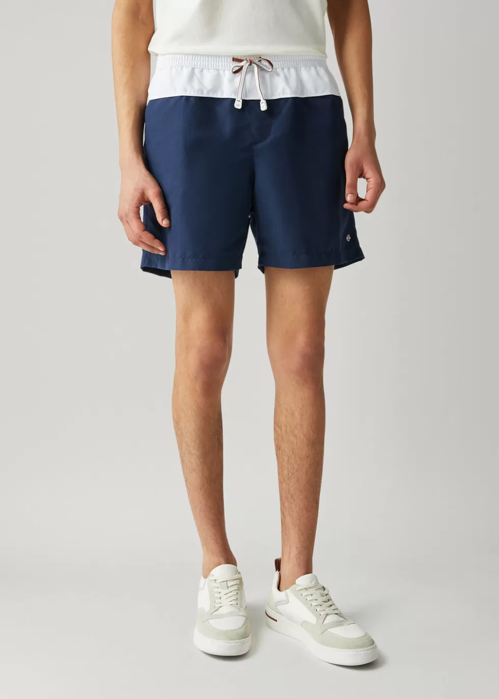 Swimwear*Loro Piana Ketch Shorts Dark Sea/Optical White