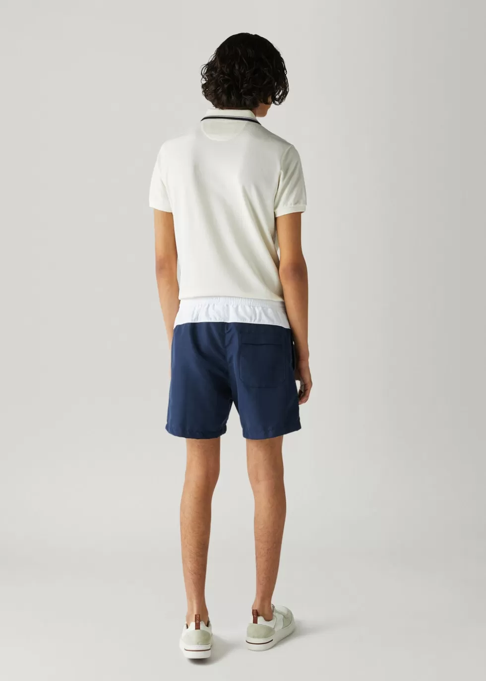 Swimwear*Loro Piana Ketch Shorts Dark Sea/Optical White