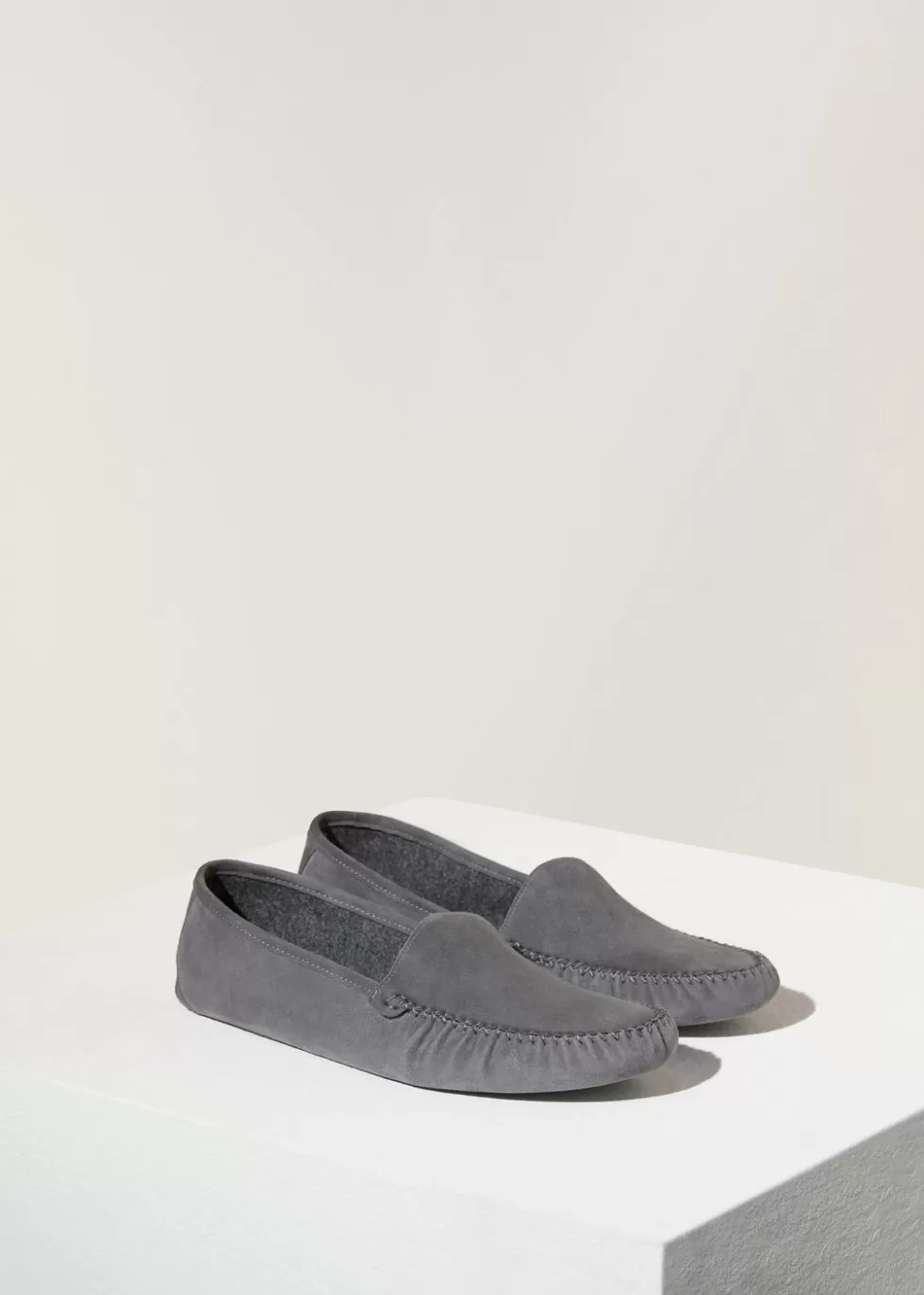 For Her*Loro Piana Lady Maurice Cocooning Loafers Gray Melange