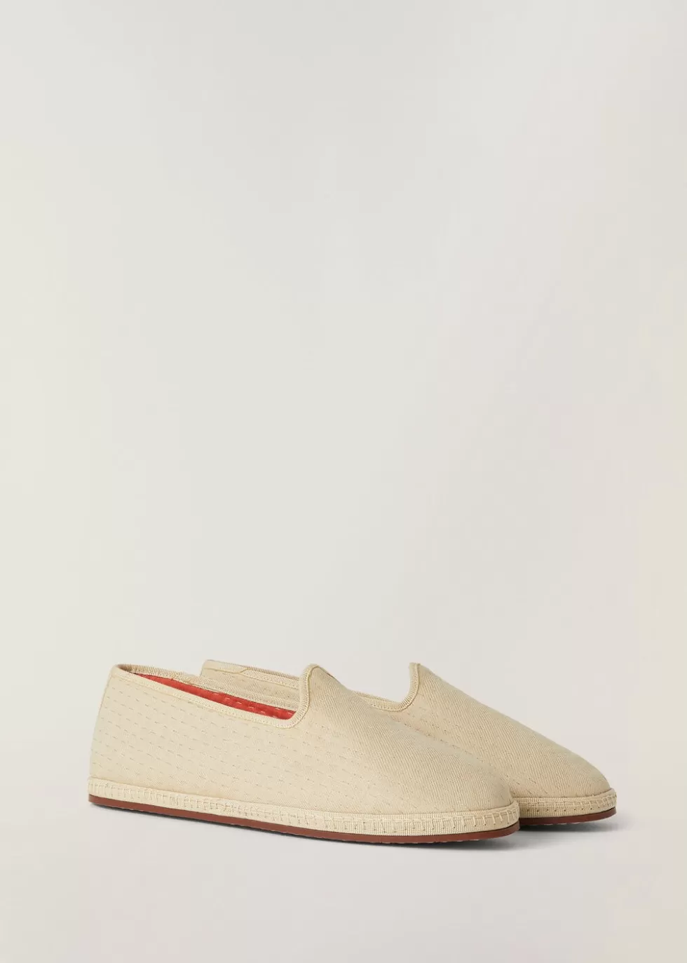 Sandals And Espadrillas*Loro Piana Laguna Slipper Loafers Natural Rope/Red Fish