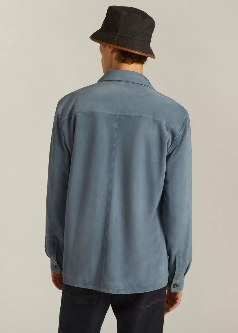 Clothing*Loro Piana Overshirt Scanda Blue