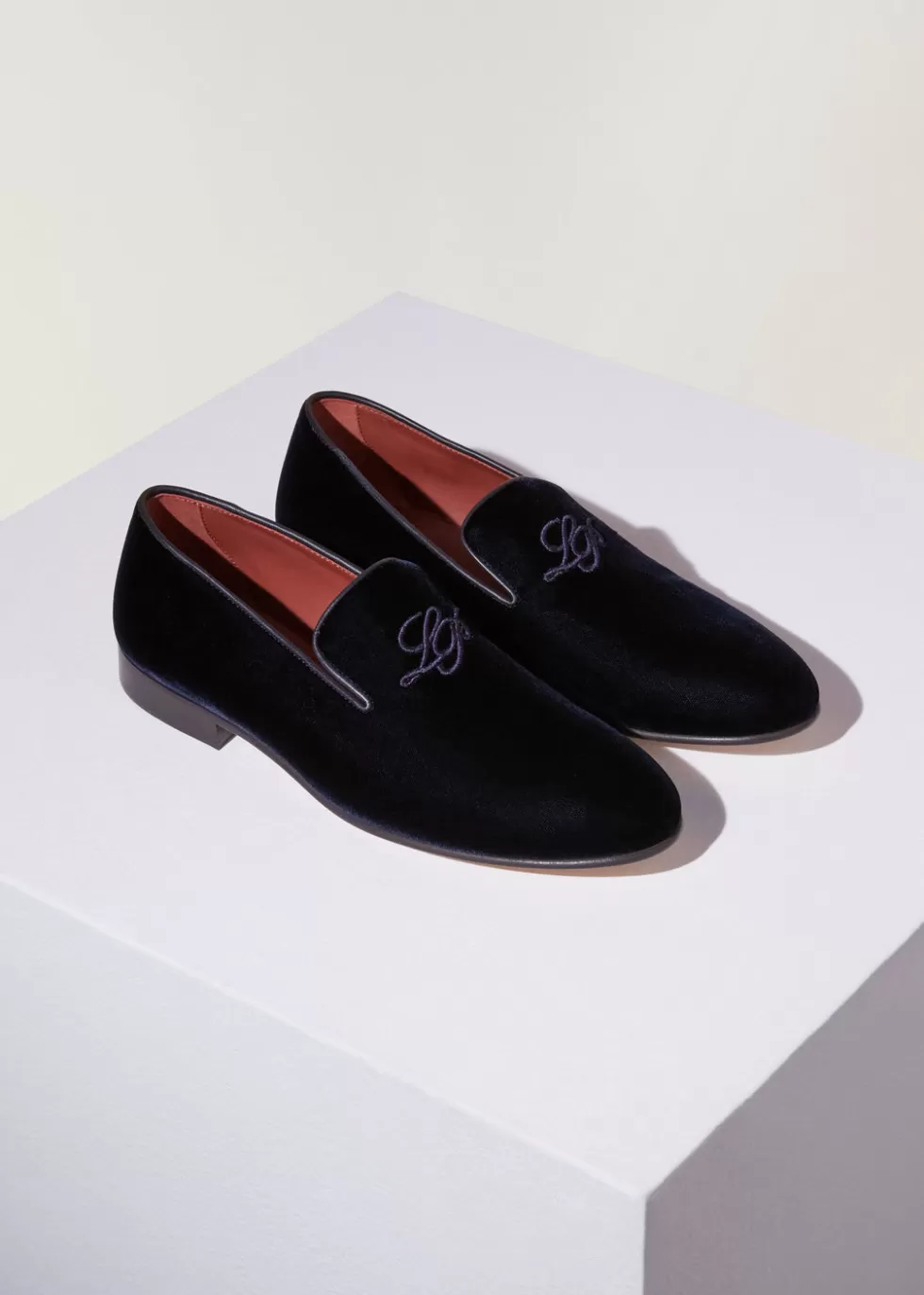 Loafers*Loro Piana Lp Anagram Babouche Navy Blue