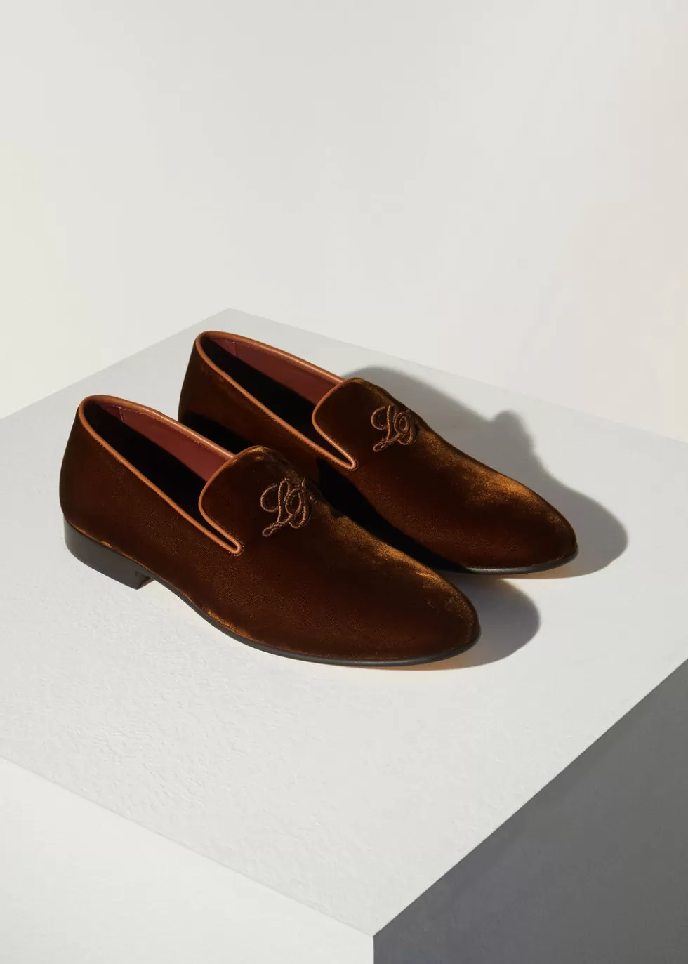 Loafers*Loro Piana Lp Anagram Babouche Saddle Brown