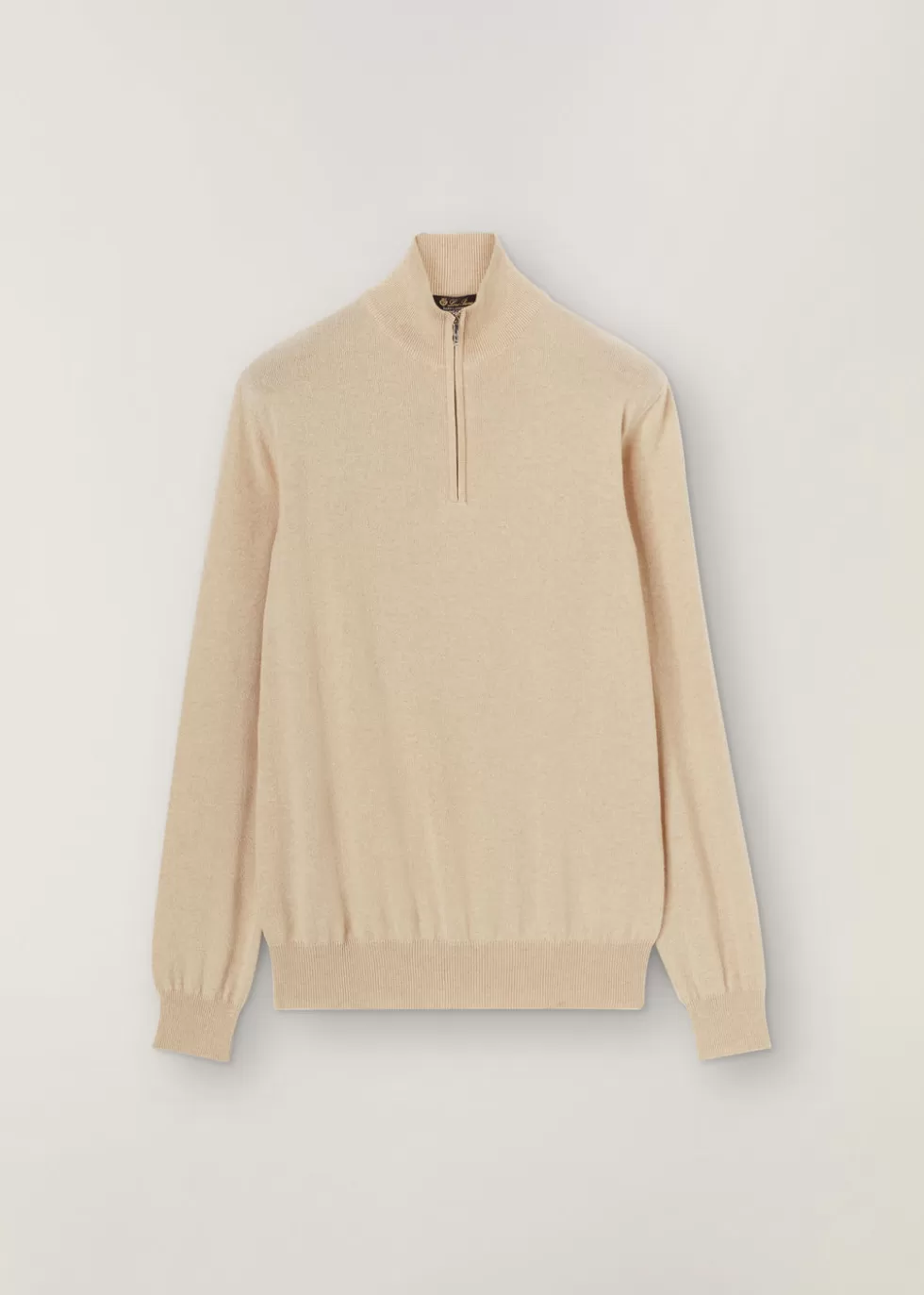 Knitwear*Loro Piana Mezzocollo Sweater Natural Melange