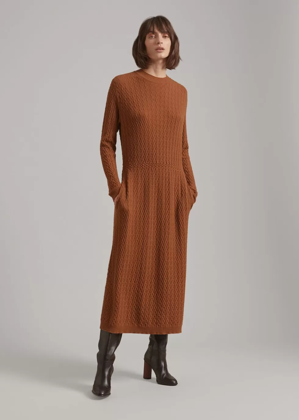 Dresses*Loro Piana Micro Cables Dress Dark Vicuna