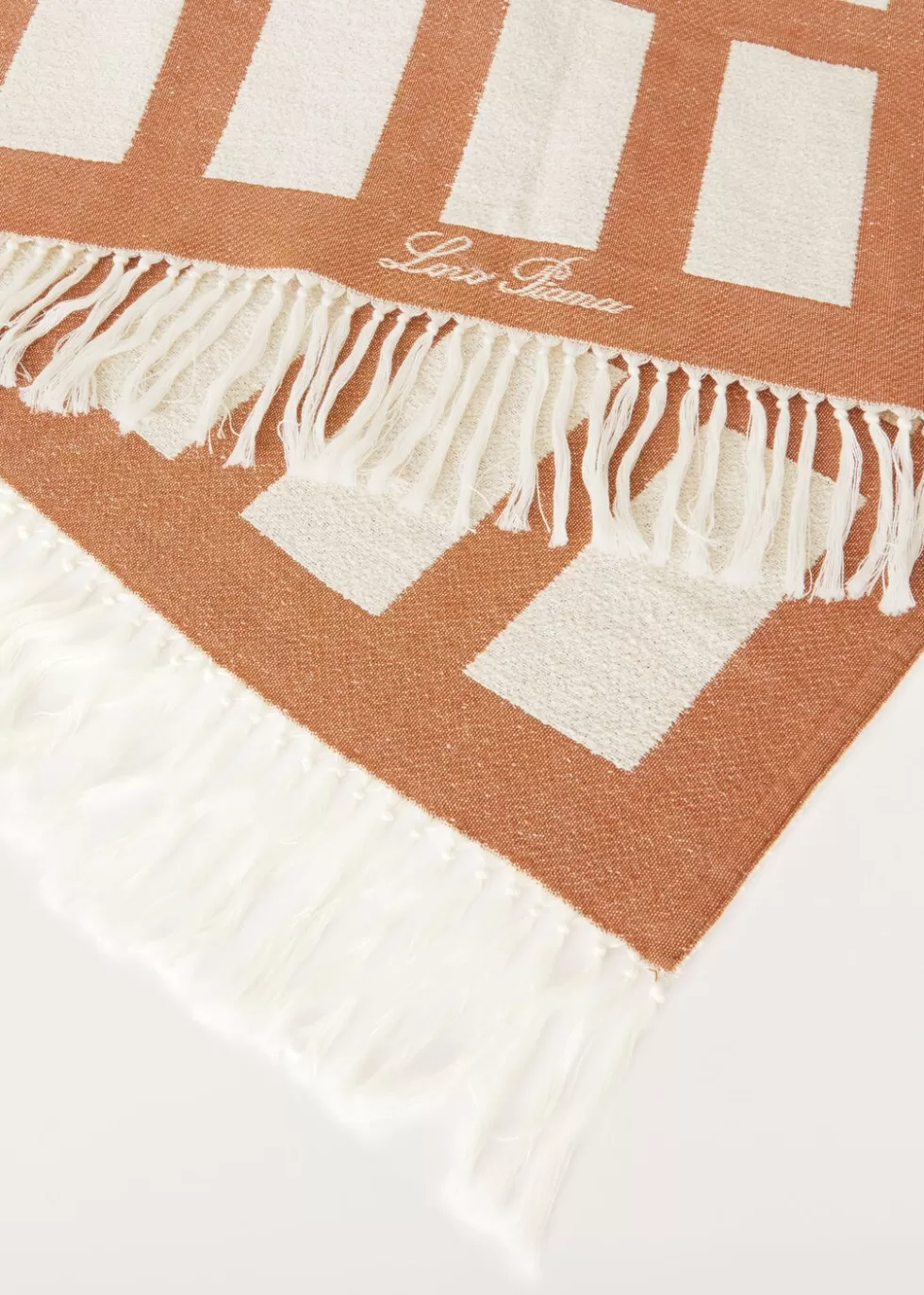 Beach Towels And Pillows*Loro Piana Moai Beach Towel Burnt Amber Brown/ White