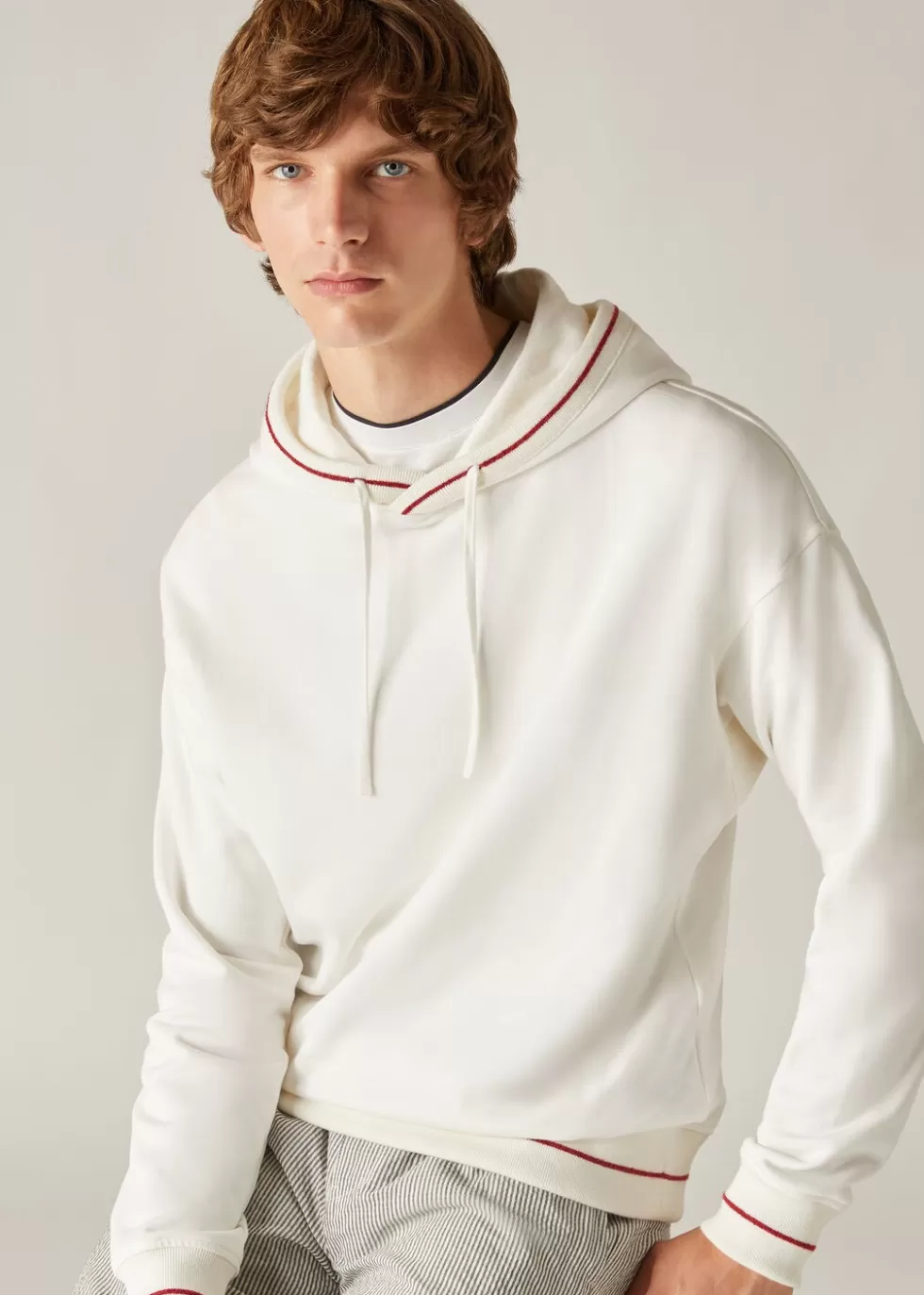 Knitwear*Loro Piana Monterosso Sweatshirt Optical White