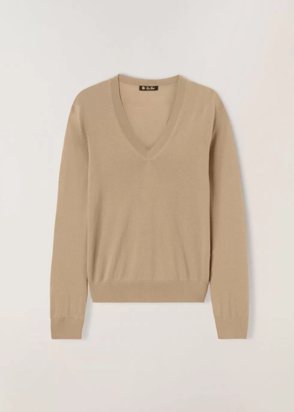 Knitwear*Loro Piana New Piuma V-Neck Gypsum Rose