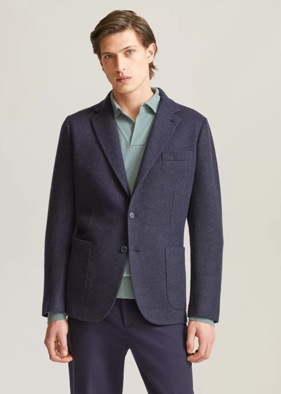 Blazers*Loro Piana Novalis Jacket Navy Blue/Gray Melange