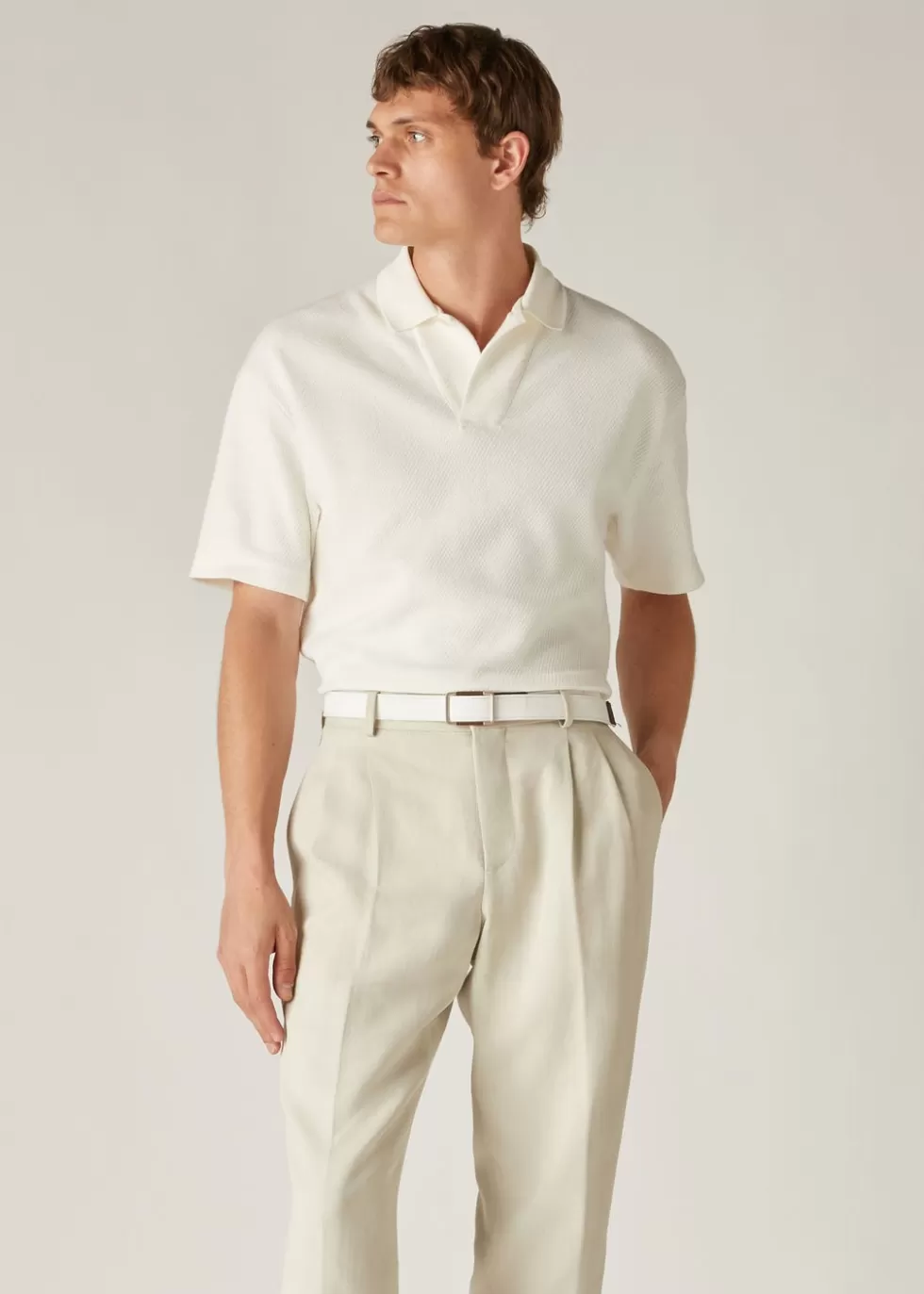 Polo And T-Shirts*Loro Piana Open Menfi Polo Shirt White