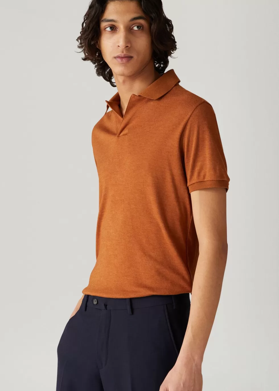 Polo And T-Shirts*Loro Piana Open Polo Shirt Chai Brown