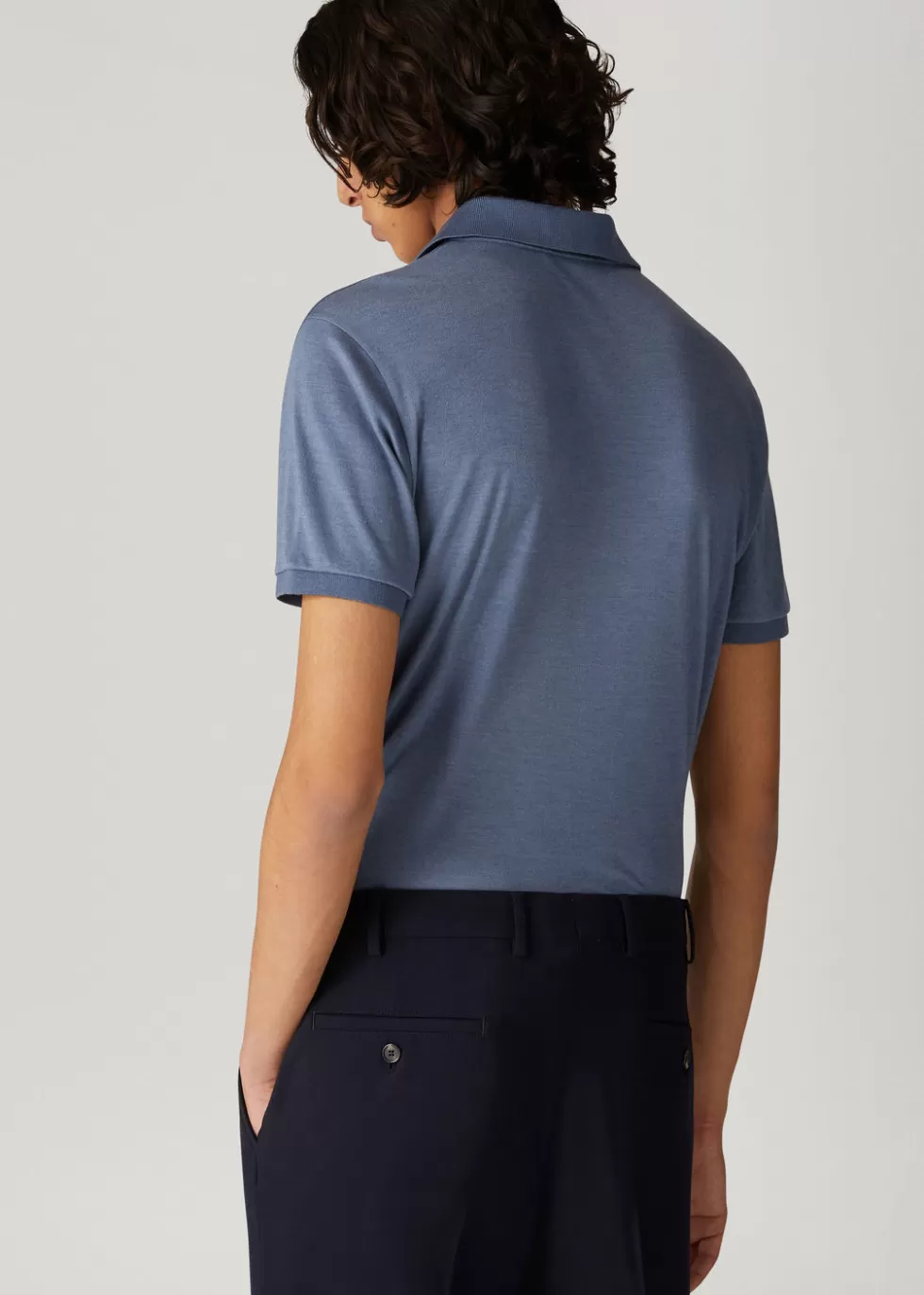 Polo And T-Shirts*Loro Piana Open Polo Shirt Scanda Blue