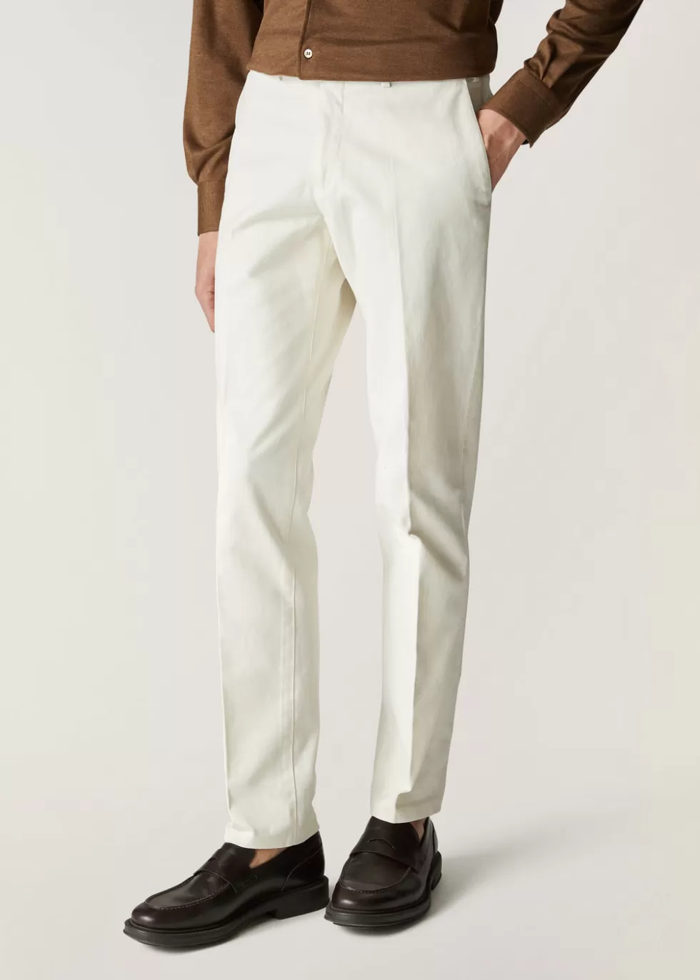 Trousers & Bermudas*Loro Piana Pantaflat Slim Trouser White