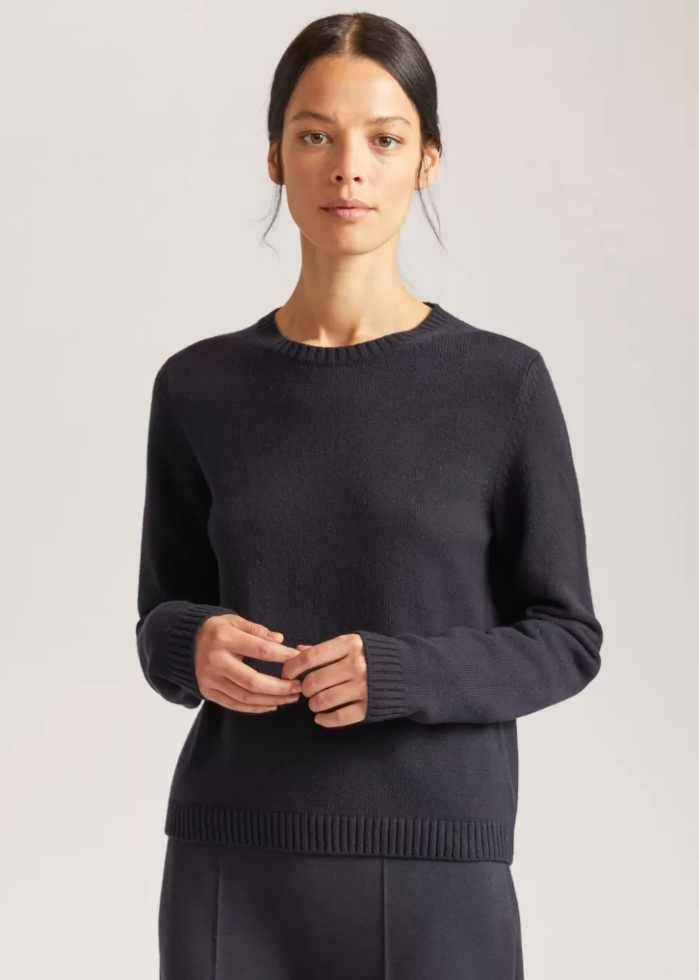 Knitwear*Loro Piana Parksville Crew Neck Navy Blue