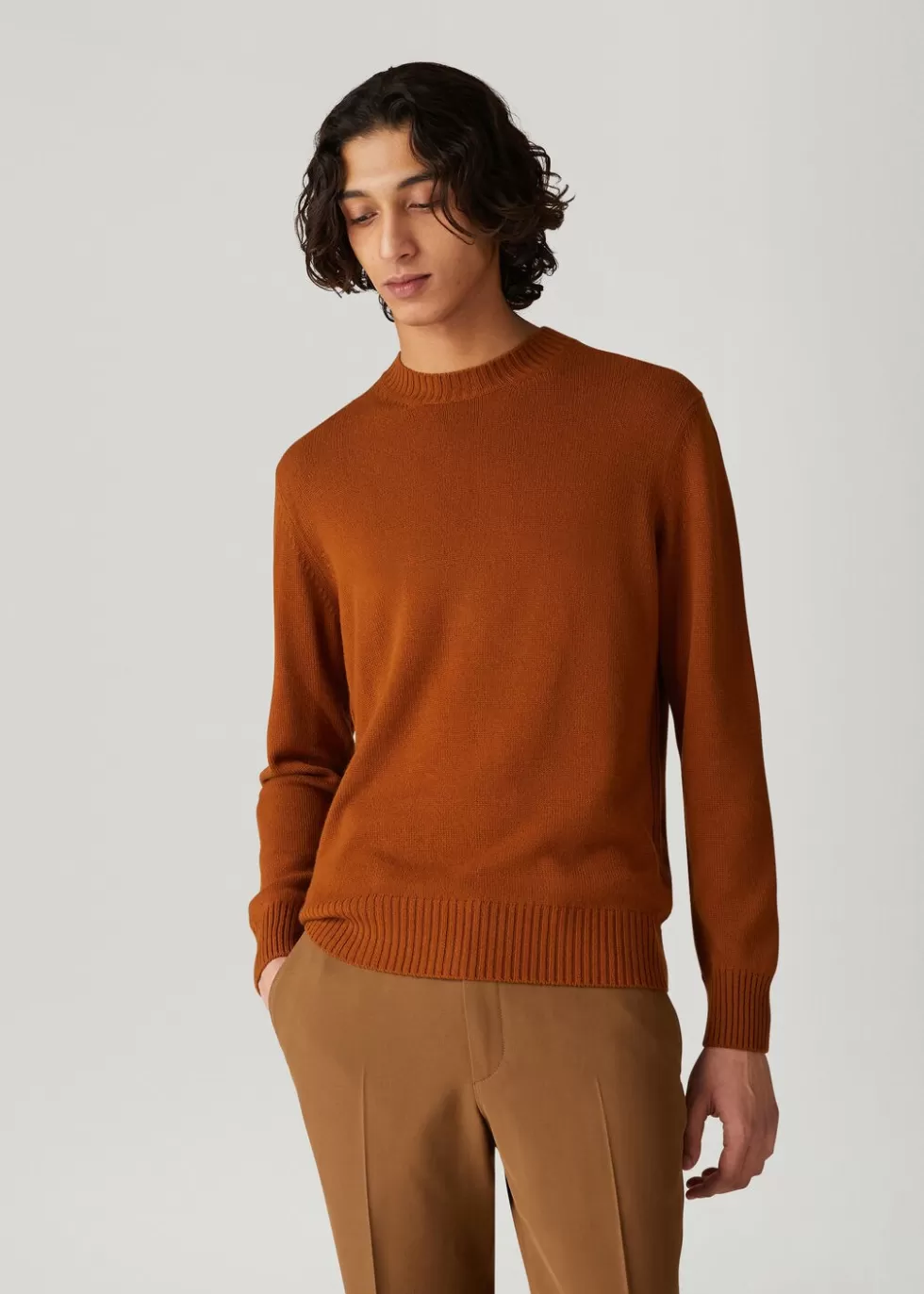 Knitwear*Loro Piana Parksville Crew Neck Chai Brown