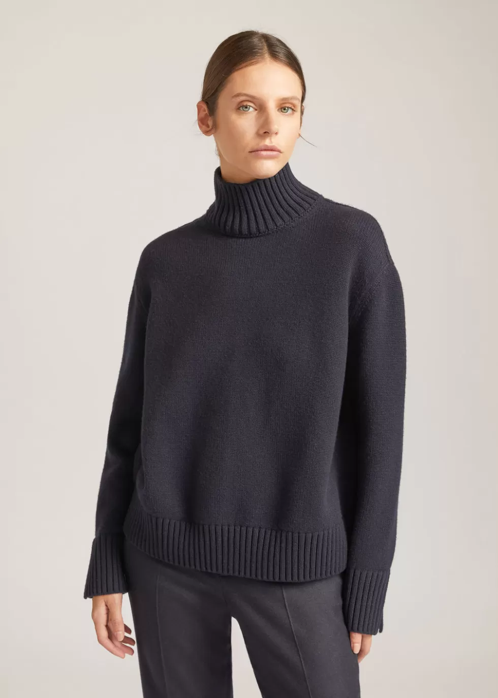 Knitwear*Loro Piana Parksville Turtleneck Navy Blue