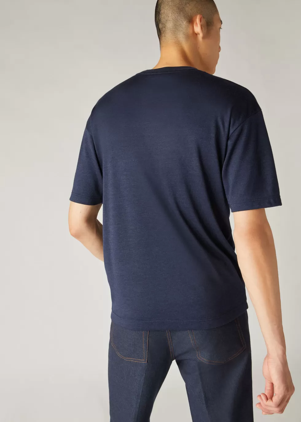 Polo And T-Shirts*Loro Piana Philion T-Shirt Ombre Blue